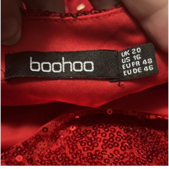 Red sequin dress gown floor length maxi gown - Picture 5 of 5